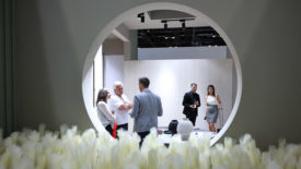Inside Imola Ceramics' booth
